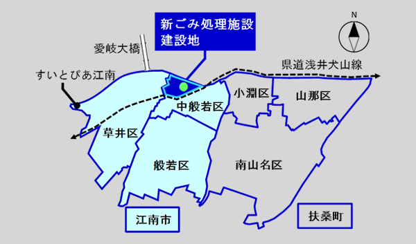 図：新ごみ処理施設建設地