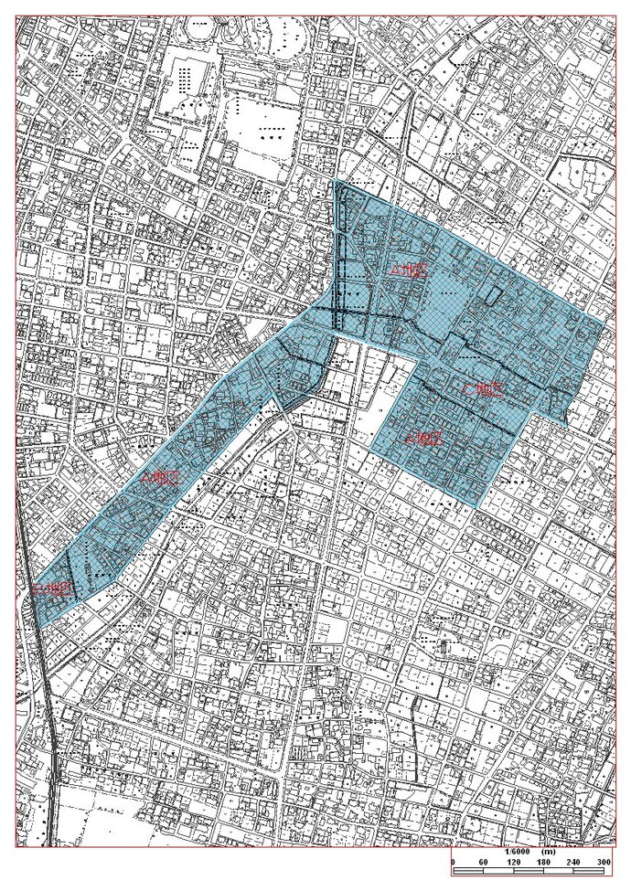 地図：今市場地区計画の区域